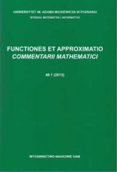 Functiones et Approximatio. Commentarii Mathematici 48.1 (2013)