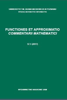 Functiones et Approximatio. Commentarii Mathematici 57.1 (2017)