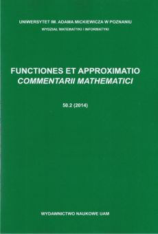 Functiones et Approximatio. Commentarii Mathematici 50.2 (2014)