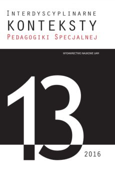 Interdyscyplinarne Konteksty Pedagogiki Specjalnej 13/2016