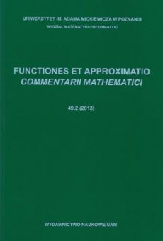 Functiones et Approximatio. Commentarii Mathematici 49.2 (2013)