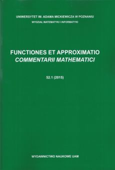 Functiones et Approximatio. Commentarii Mathematici 52.1 (2015)