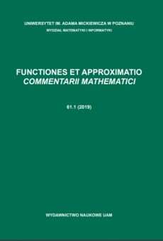 Functiones et Approximatio. Commentarii Mathematici 61.1 (2019)