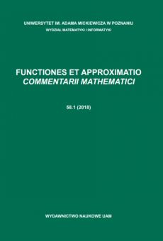Functiones et Approximatio. Commentarii Mathematici 58.1 (2018)