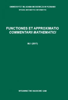Functiones et Approximatio. Commentarii Mathematici 56.1 (2017)