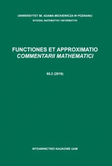 Functiones et Approximatio. Commentarii Mathematici 60.2 (2019)