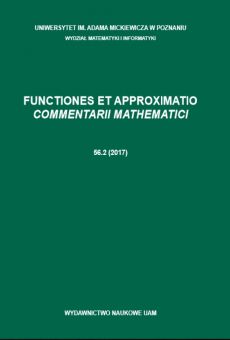 Functiones et Approximatio. Commentarii Mathematici 56.2 (2017)