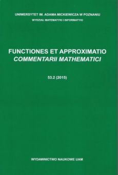 Functiones et Approximatio. Commentarii Mathematici 53.2 (2015)