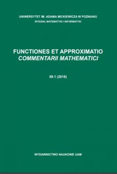 Functiones et Approximatio. Commentarii Mathematici 59.1 (2018)