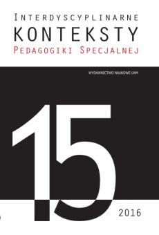 Interdyscyplinarne Konteksty Pedagogiki Specjalnej 15/2016. Relacja – konteksty psychopedagogiczne