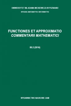 Functiones et Approximatio. Commentarii Mathematici 55.2 (2016)