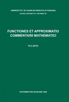 Functiones et Approximatio. Commentarii Mathematici 54.2 (2016)