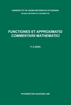 Functiones et Approximatio. Commentarii Mathematici 71.2 (2024) 