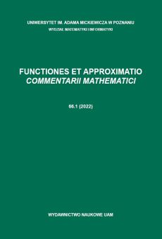 Functiones et Approximatio. Commentarii Mathematici 66.1 (2022) 
