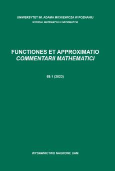 Functiones et Approximatio. Commentarii Mathematici 69.1 (2023) 