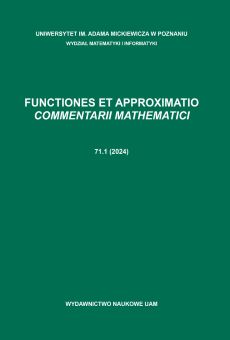 Functiones et Approximatio. Commentarii Mathematici 71.1 (2024) 