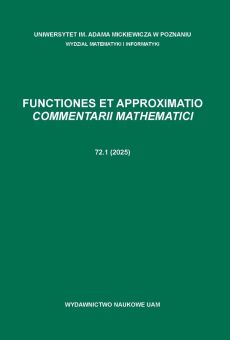Functiones et Approximatio. Commentarii Mathematici 72.1 (2025) 