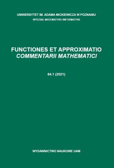 Functiones et Approximatio. Commentarii Mathematici 64.1 (2021) 