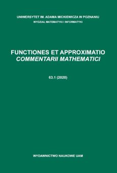 Functiones et Approximatio. Commentarii Mathematici 63.1 (2020) 